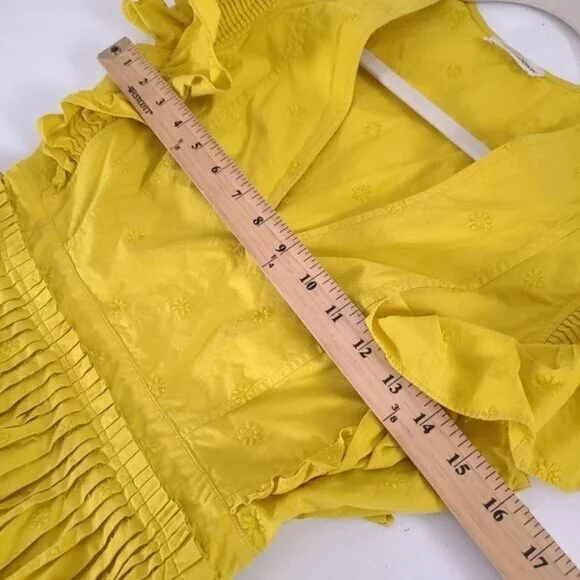 Ulla Johnson Gold Tessa V-Neck Mini Dress Size 2 - Picture 6 of 10